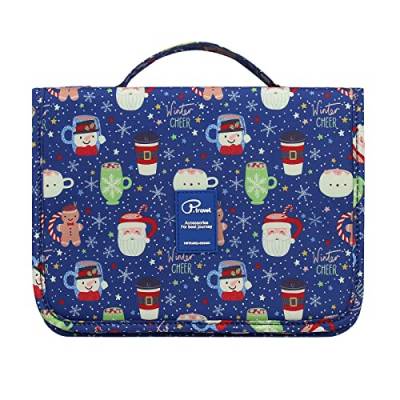 Kulturtasche zum Aufhängen für Damen, Lychii Reise Kulturtasche Wasserdicht Waschtasche Organizer für Koffer & Handgepäck - Christmas von Lychii