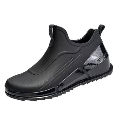 Lyuu Kurze Gummistiefel rutschfeste wasserdichte Schuhe Ankle Stiefel Gartenschuhe Unisex Regenstiefel Herren Damen Leicht (39,Schwarz) von Lyuu