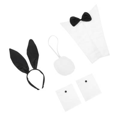 MAGICLULU 1 Satz Kaninchen Stirnband Set hasenkostüm set karneval kostüm anzug Make-up-Stirnband Dessous Kostüme Frauenkleidung Haargummi Häschen-Cosplay-Armband Hase Kostüm Armband Stütze von MAGICLULU