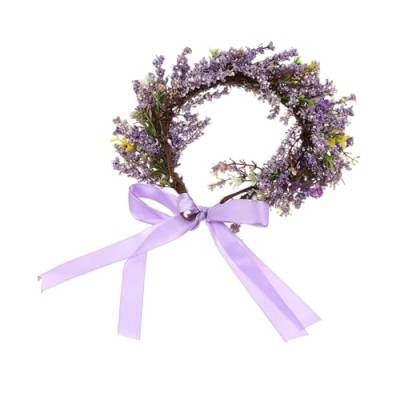 MAGICLULU 2St Blumenkronenkranz hochzeit blumen hawaiianische Haaraccessoires hochzeitshaar schmuck wedding hair accessories Haargummis Blumengirlande Brautkranz-Stirnband simulierter Kranz von MAGICLULU