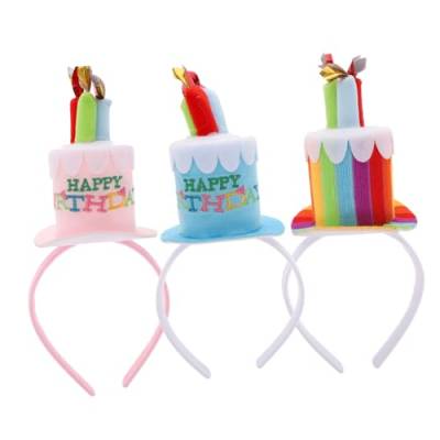 MAGICLULU 3St Kerze Stirnband Haarschmuck Haarband Kerzen für Kuchen Partyhüte für Kindergeburtstage Haargummi Kinder Stirnband Geburtstagsparty-Stirnband die Blumen Kopfbedeckung Haarring von MAGICLULU