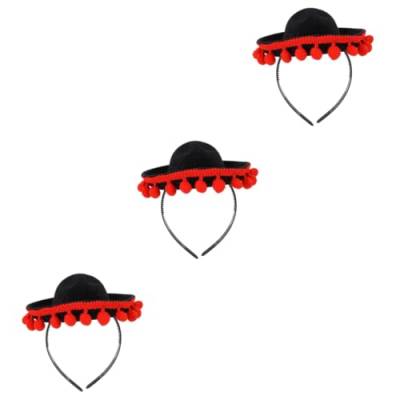 MAGICLULU 3st Karneval Kopfschmuck Lotus Teelichthalter Sombrero-stirnbänder Stoff Mexikanische Sombrero-hüte Schmuck Untersetzer Stirnbänder Für Männer Haargummis Mann Hut Kopftaste von MAGICLULU
