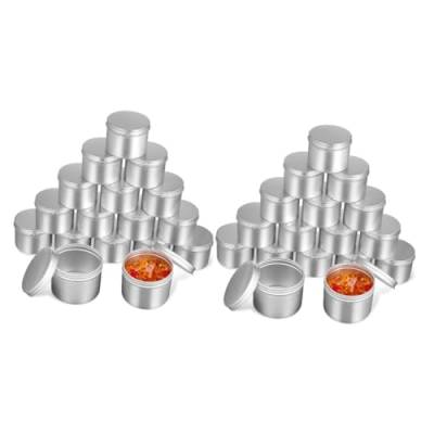 MAGICLULU 40 Stk Runde versiegelte Aluminiumbox Blechbehälter mit Deckel Dosen für Salben aufbewahrungsdose storage boxes Teelichter Kerzen Gewürzbehälter Blechdosen mit Deckel Zinn Alu-Dose von MAGICLULU