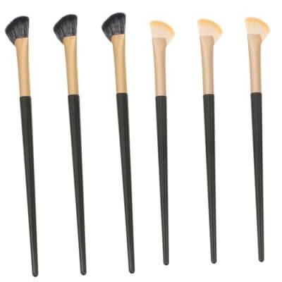 MAGICLULU Eyeliner-Pinsel 6 Stk -Set Concealer Pinsel holzstiel augenbrauenbürste Präzisions-Concealer-Pinsel Eyeliner Regenschirm einstellen Applikator Pferdehaar von MAGICLULU