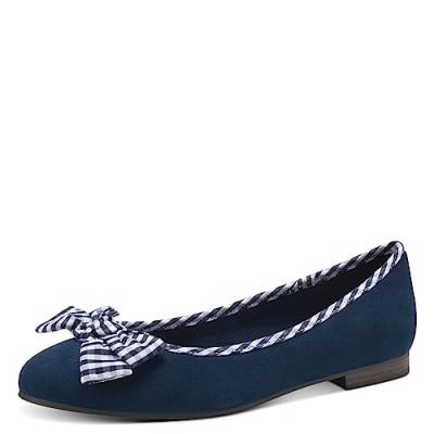 MARCO TOZZI Damen Ballerinas Flach mit Schleife, Blau (Navy Comb), 41 von MARCO TOZZI