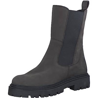 MARCO TOZZI Damen Chelsea Boots aus Leder Flach, Grau (Anthracite N.C), 36 von MARCO TOZZI