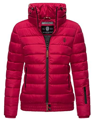 MARIKOO Damen Winter Jacke Stepp Winterjacke Stehkragen gefüttert warm B667 [B667-Poiso-Fuchsia-Gr.S] von MARIKOO