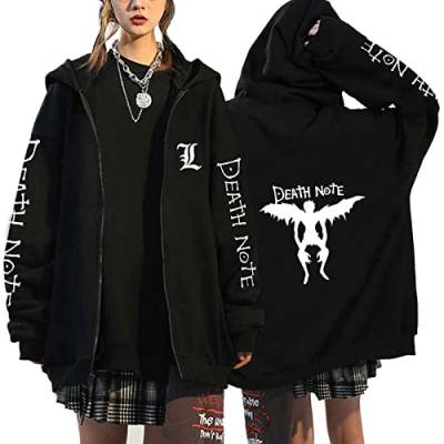 MCMYCO Y2k Anime Clothes Kapuzenjacke Kapuzenpullover Anime-Kleidung Cosplay Herren Damen-Hoodie mit Zip Unisex Death Note Anime Merch Harajuku für Frühling und Herbst (Color : 2, Size : S) von MCMYCO