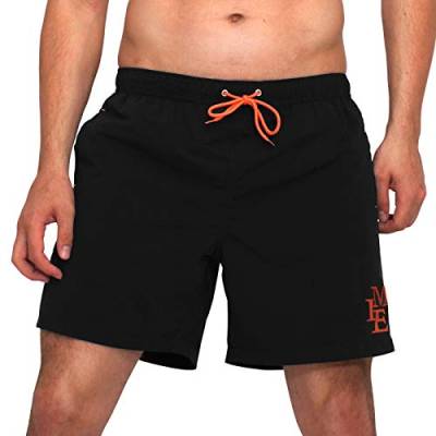 MEILONGER Badehose für Herren Atmungsaktiv Badeshorts Männer Trainingsshorts Elastisch Verstellbar Mit Tunnelzug Meshfutter(Schwarz,S) von MEILONGER