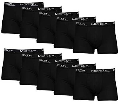 MERISH Boxershorts Herren 10er Pack / 15er Pack S-5XL Unterwäsche Unterhosen Männer Men Retroshorts 415 (410b 10er Set Schwarz, 5X_l) von MERISH