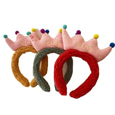 MIEDEON 4 Pack Haarbänder Kroneform Haarband Haargummis Mädchen Frauen Haarbänder Zuhause Dusch-Stirnband (Braun,OneSize) von MIEDEON