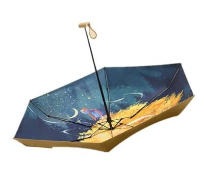 MIEDEON Kreativ Umbrella Faltbare Umbrella Sonnenschirm Praktisch Modisch Regenschirm Taschenschirm UV Schutzschirm (Blau,6X2In) von MIEDEON