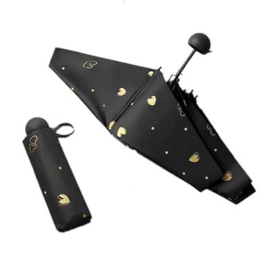 MIEDEON Regenschirm Praktisch Kreativ Regenschirm für Damen Herren Modisch Sonnenschirm UV Schutz Umbrella Faltbar Regenschirm (Schwarz,6.5X2In) von MIEDEON