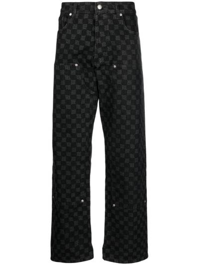 MISBHV Gerade Hose mit Monogramm-Print - Schwarz von MISBHV