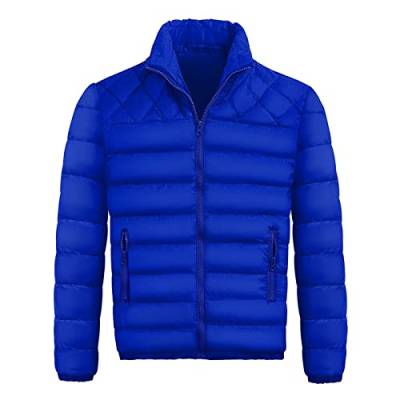 Jacke Herren Schwarz Verstaubare Thermojacke mit Stehkragen Pufferjacke Daunenmantel Regular Fit Winterjacke Hybridjacke Wasserabweisend Daunenjacke Puffer Jacket Wattierter Wintermantel Wanderjacke von MKIU9