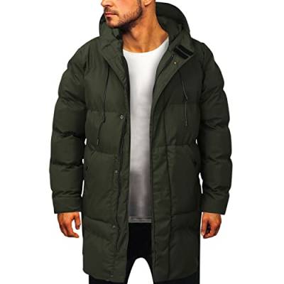 Jacken Herren Pufferjacke Outdoorjacke Thermojacke Lightweight Moderne Daunenmantel mit Reißverschluss Baumwolle Puffer Jacket Übergangsjacke Daunenjacke Loose Fit Isolationsjacke Wintermantel von MKIU9