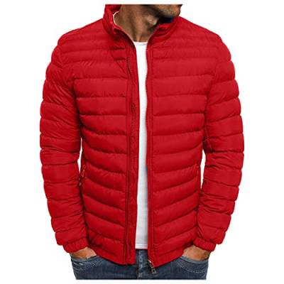 MKIU9 Daunenjacke Herren Leicht Winter Lange Ärmel Pufferjacke mit Stehkragen Lightweight Moderne Daunenmantel mit Reißverschluss Winddicht Warm Puffer Jacket Steppjacke Sportjacke Trainingsjacke von MKIU9