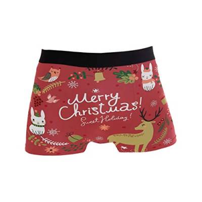 MNSRUU Christmas Deer Rabbit Bunny Owl Herren Unterwäsche Regular Leg Boxer Brief, multi, XL von Mnsruu