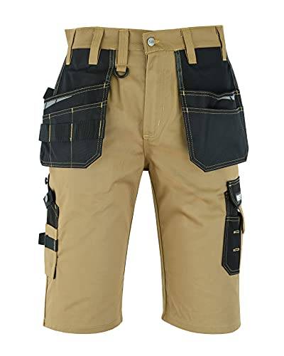 MS9 Herren Arbeitsshorts Arbeitshose Kurz Cargoshorts mit Holstertaschen Werkzeugtaschen Multifunktions Taschen von MS9