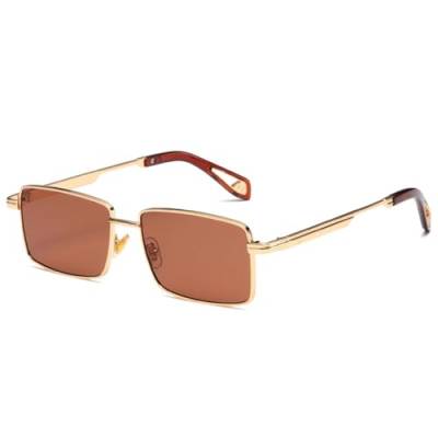 Elegante rechteckige Sonnenbrille für Damen, Vintage, Unisex, modisch, Metall, Sonnenbrille für Herren, klassisch, Retro, schmale Farbtöne, trendige Brillen, Uv400, C8, Einheitsgröße von MUTYNE