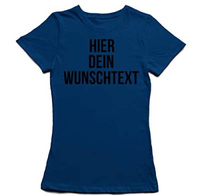 Damen Frauen T-Shirt mit Wunschtext - Selber gestalten mit dem Amazon T Shirt Designer - Tshirt Druck - Shirt Designer Rundhals Damen T-Shirt-royal-XL von Ma2ca