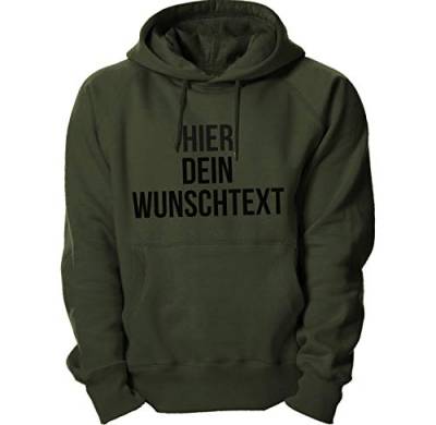 Ma2ca Kapuzenpullover mit Wunschtext/Selber gestalten mit dem Amazon T-Shirt Designer/Hoodie Druck/Shirt Designer Kapuzenpullover Hoodie-Olive-XXL von Ma2ca