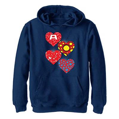 Marvel Unisex Kinder Big Hearts Hoodie, Marineblau Heather, M von Marvel