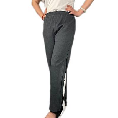 Mdrcg Damen Jogger Hose mit dekorativen Reißverschlüssen Sport Fitness Basic Reha Hose mit Durchgehende Seite Offen Freizeit Hose Jogginghose,B,3XL von Mdrcg