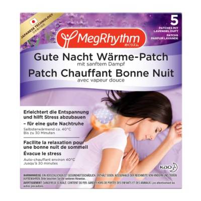 MegRhythm Gute Nacht Wärme-Patch - Inhalt: 5 Wärmende Nacken-Pflaster - Entspannung und hilft Stress abzubauen - Mit Lavendel-Duft von MegRhythm