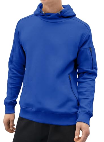 Meilicloth Hoodie Herren Zip Männer Workout Kapuzenpullover Sweatshirt Pullover Blau 3XL von Meilicloth