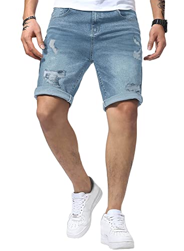 Meilicloth Jeans Shorts Kurze Herren Shorts Sommer Denim Western Casual Hellblau M von Meilicloth