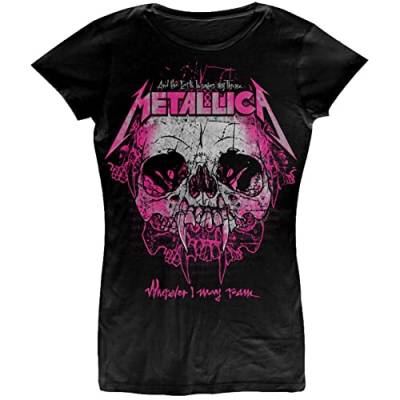 Metallica T Shirt Wherever I May Roam Band Logo offiziell Damen Skinny Fit L von Metallica