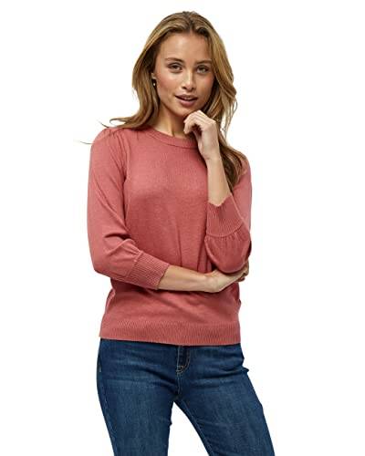 Minus Mersin Pullover Damen Mit Rundem Halsausschnitt Und 3/4 Ärmel Größe XXL | Roter Pullover Damen | Strickpullover Damen Elegant | Frühling Pulli Damen von Minus