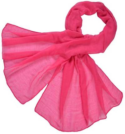 Miobo Loop Schal Crinkle Schal Halstuch Unifarbe 70 x 180cm Frühling Sommer Herbst Offen Pink von Miobo