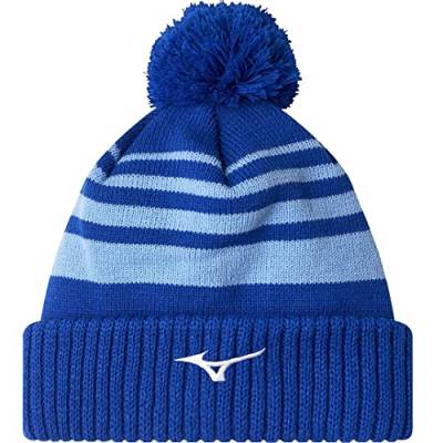 Mizuno Golf Herren-Wintermütze mit Bommel, Thermo-Bommel, Blau, blau, Einheitsgröße von Mizuno