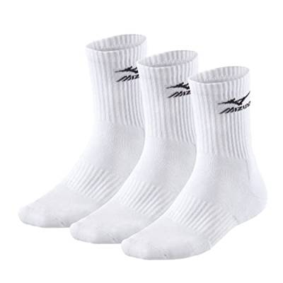 Mizuno Unisex Training 3p Chaussettes Socken, Weiß/Violett/Hellblau, Small von Mizuno