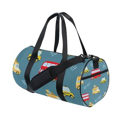 Childish Bus Taxi Cute Car Sports Gym Bag Women Men Travel Duffel Bag Workout Bags Exercise Beach Yoga Weekend Dance Bag, D127, L von Mnsruu