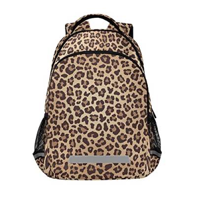 MNSRUU Schulrucksack mit Brustgurt, Galaxy Planets Laptop Rucksack, Reise Wandern Rucksack für Jungen Mädchen, Leopard 098, Einheitsgröße, Laptop von Mnsruu