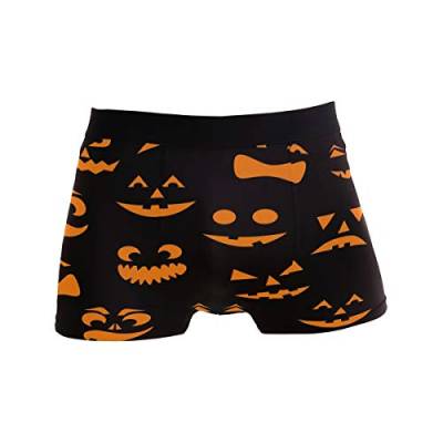 Mnsruu Herren Unterhose Halloween Kürbis Nacht Regular Leg Boxershorts Orange Gr. L, multi von Mnsruu