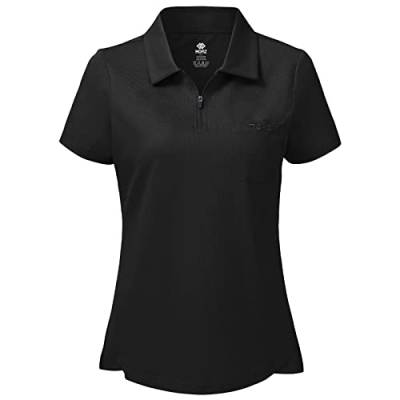 MoFiz Damen Poloshirts Kurzarm Baumwolle Polohemden Arbeit Polo Sommershirts Top Schwarz M von MoFiz