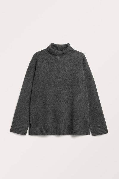 Oversize-Rollkragenpullover Mit Langen Ärmeln - Grau von Monki