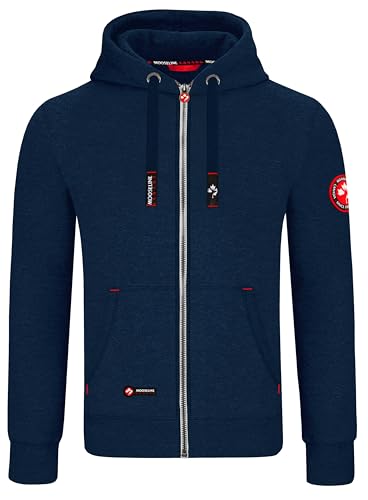 MOOSELINE Herren Sweatjacke Kapuzenjacke Trainingsjacke Hoodie mit Reißverschluss Sweat Jacke (L, Navy) von MOOSELINE