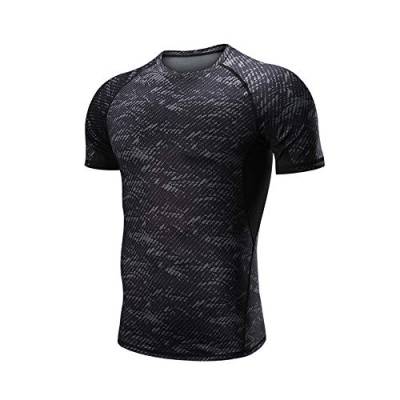 Morbuy Kompressionsshirt Kurzarm Herren, Sommer Fitness Running Compression Shirt Schnell Trocknend Funktionsshirt Elastisch Sport Atmungsaktiv Kurzarmshirt Fitness Jogging (L,Schwimmen) von Morbuy