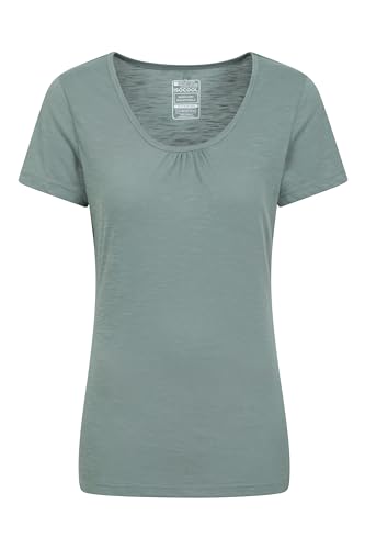Mountain Warehouse Agra Damen-T-Shirt - Leichtes Damen-Sportshirt, schnell trocknendes, atmungsaktives, schweißableitendes Outdoor-Shirt - für Wandern und Freizeit Khaki 38 von Mountain Warehouse