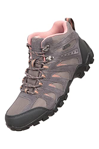 Mountain Warehouse Belfour Wasserdichte Damenstiefel - IsoDry-Damenschuhe, atmungsaktive Schuhe, Obermaterial aus Wildleder und Mesh, EVA-Polsterung - ideal für Camping Grau 38 EU von Mountain Warehouse