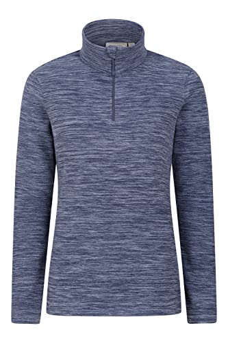 Mountain Warehouse Camber Fleece-Pullover für Damen - Warmer Damen-Pullover aus Baumwolle für den Winter mit Reisverschluss am Kragen, Outdoor-Pullover für Winter Dunkelblau XS von Mountain Warehouse