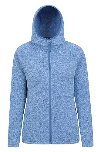 Mountain Warehouse Nevis Fleecejacke für Damen - Leichte, Warme Damen-Fleecejacke mit Reißverschluss und Taschen, atmungsaktives Winter Oberteil, kompakt - Für Outdoor Blau 40 von Mountain Warehouse