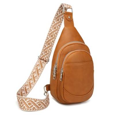 Myhozee Brusttasche Damen Crossbody Sling Bag,Veganem Leder Umhängetasche damen Klein Schultertasche Crossover Rucksack von Myhozee