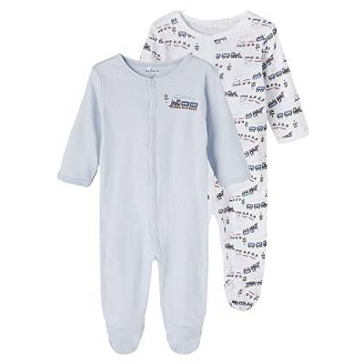 NAME IT 2er Pack Jungen Schlafstrampler aus Bio-Baumwolle Heather-80 von NAME IT