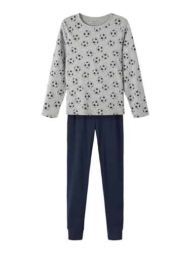 NAME IT Jungen Nkmnightset Melange Football Noos Schlafanzug, Grey Melange,122-128 EU von NAME IT